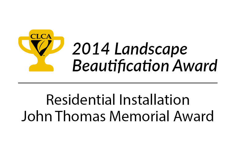 CLCA 2014 Landscape Beautification Award Small Residential Installation John Thomas Memorial Award